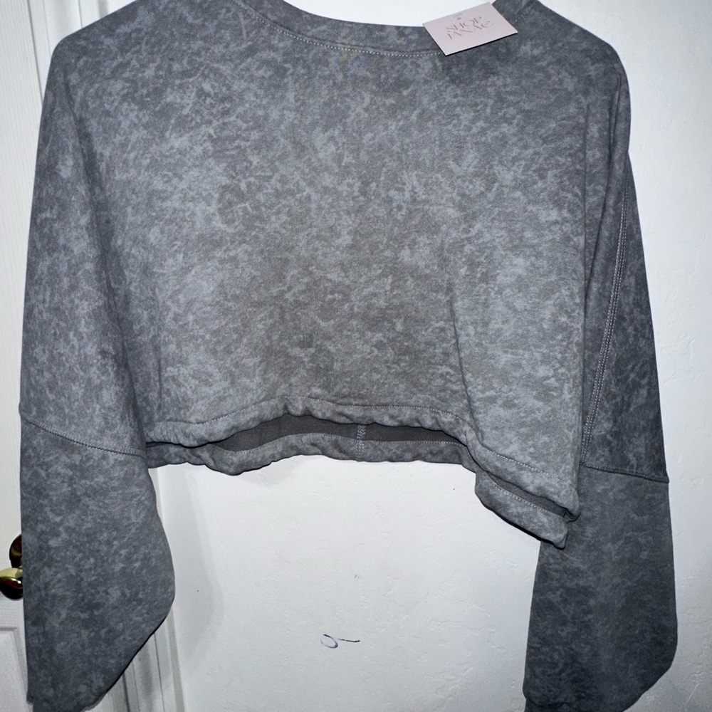 Gray Cropped Sweatshirt
